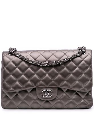 Chanel 2013-2014 Jumbo Classic Double Flap lamsleren schoudertas - Grijs