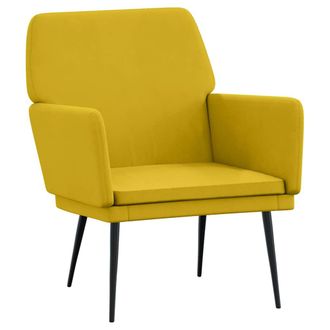 vidaXL Sill&oacute;n De Terciopelo Amarillo 62x79x79 Cm Vidaxl