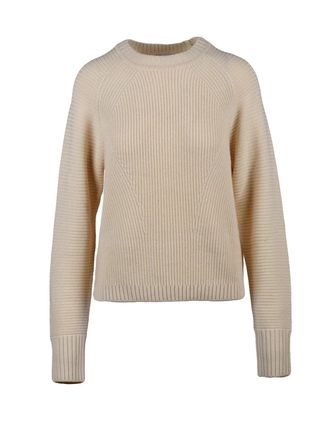 Patrizia Pepe Ribbed Texture Short Sweater With Geometric Design
