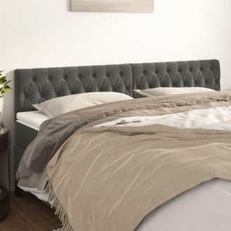 vidaXL Cabeceros 2 Unidades De Terciopelo Gris Oscuro 100x7x78/88 Cm Vidaxl