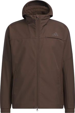 adidas 3-Stripes Bonded Fleece Hooded Wind Jacket Dark Brown KG5180