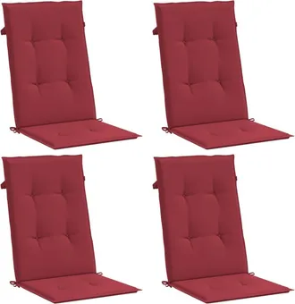 vidaXL Vidaxl - Coj&iacute;n Silla De Jard&iacute;n Respaldo Alto 4 Uds Tela Rojo 120x50x3 Cm