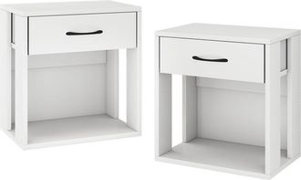 Vicco Mesilla de noche Virela, Blanco, 39 x 41 cm Lote de 2