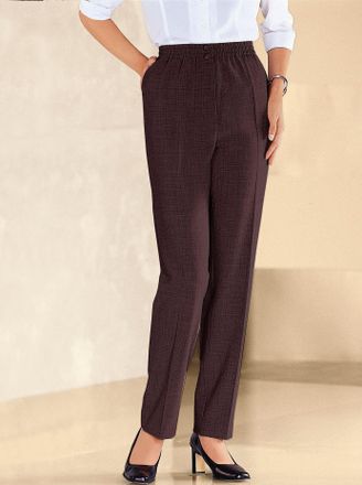 Come On Schlupfhose COME ON, Damen, Gr. 38, Normalgr&ouml;ssen, rot (burgund, meliert), 53% Polyester, 43% Schurwolle, 4% Elasthan, meliert, unifarben, lang, Hosen