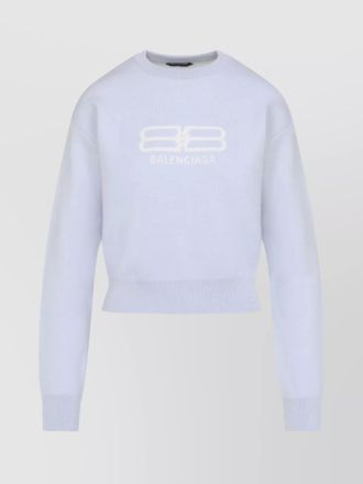 Balenciaga short length knit sweater with crew neck