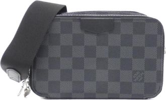 Louis Vuitton Dark Gray Graphite Coated Canvas Shoulder Bag (Pre-Owned)