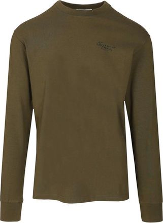 Givenchy Tops, Heren, Groen, M, Katoen, T-shirt met Stamp-print
