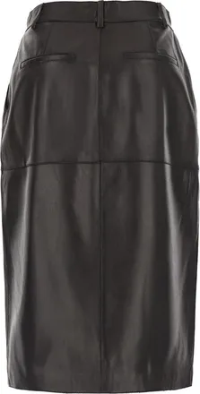 P.A.R.O.S.H. Womens Lamb Leather Skirt - Brown