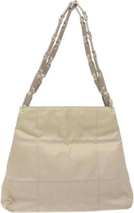 Prada Pre-owned Tote Bags, female, Beige, Size: ONE SIZE Pre-owned Vintage Quilted Shoulder Bag