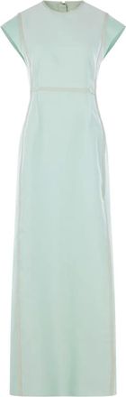 Jil Sander Maxi-jurk met korte mouwen - Blauw