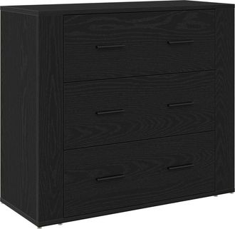 vidaXL Buffet de roble negro con cajón Roble Negro 80 x 33 x 70 cm Vidaxl