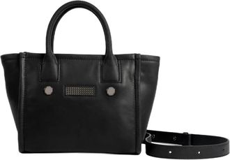 Clio Goldbrenner Girly Klassieke Handtas Zwart Zilver - Dames - Handtassen - Zwart - ONE Size - Tassen