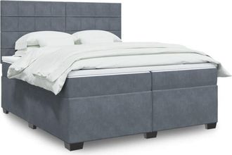vidaXL Cama Box Spring Con Colch&oacute;n Terciopelo Gris Oscuro 200x200 Cm Vidaxl