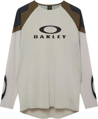 Oakley Seeker Edge LS Jersey - Heren - Sportshirts - Beige - L - Polyester - Fitness