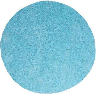 Beliani Shaggy Area Rug Blue 140 cm Modern High-Pile Machine-Tufted Turquoise Round Carpet DEMRE