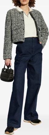 Moncler Womens High Waisted Jeans - Dark Blue Cotton - Size EU 38 (Womens)