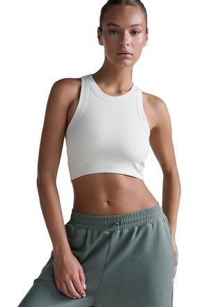 2XU Fluid Tencel Rib Crop Tank in Chalk/chalk at Nordstrom, Size X-Large