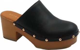 Bambooa Womens Erica Platform Heeled Clogs In Black
