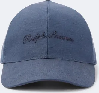 Ralph Lauren Purple Label Cappello da baseball in seta e lino con logo