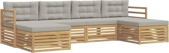 vidaXL Conjunto De Sof&aacute;s De Exterior 6 Uds. Blanco Y Gris Claro Vidaxl