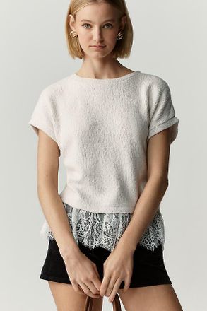 Maeve Ruffled Lace Tee