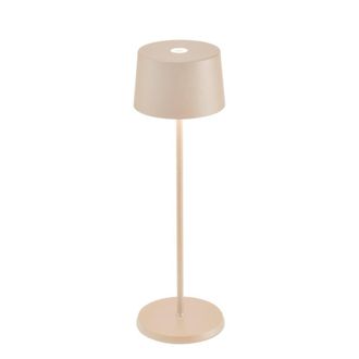 Zafferano L&aacute;mpara de mesa zafferano led recargable y regulable color arena