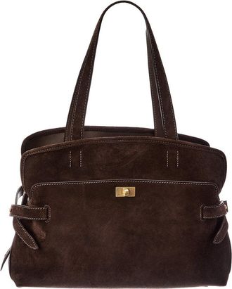 Anya Hindmarch Wilson Suede & Leather Satchel