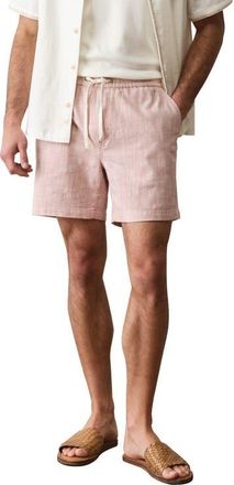 Marine Layer 6-Inch Saturday Beach Shorts in Withered Rose Stripe at Nordstrom, Size Xx-Large