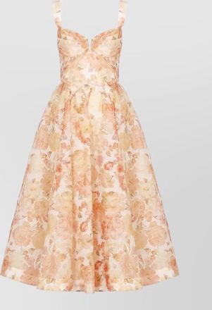 Zimmermann floral-print linen-silk midi dress
