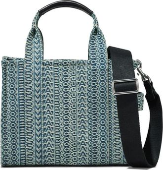 Marc Jacobs Shopping Bags, female, Blue, ONE SIZE, Denim Monogram Small Tote Bag
