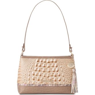 Brahmin Lorelei Croc Embossed Leather Shoulder Bag in Beige Multi at Nordstrom