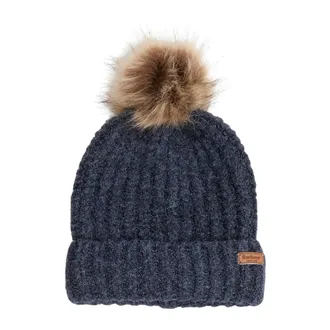 Barbour Accessoires, Dames, Blauw, ONE Size, Polyester, Saltburn Muts & Tartan Sjaal Set