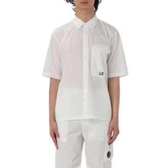 C.P. Company Short Sleeve Shirt - Heren - Korte mouwen Overhemden - Wit - S - Overhemden
