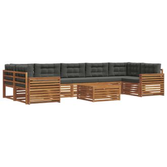 vidaXL Conjunto De Sof&aacute;s De Exterior 8 Uds. Natural Y Antracita Vidaxl