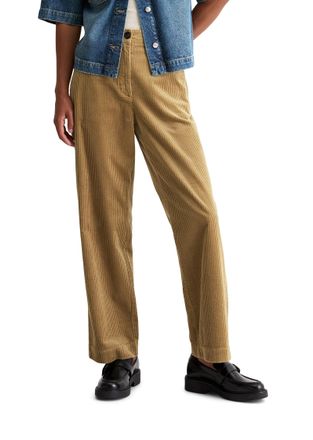 Marc O'Polo 5-Pocket-Hose MARC OPOLO Lande, Damen, Gr. 42, N-Gr, beige (pure sand), Cord, Obermaterial: 100% Baumwolle, normal, Hosen 5-Pocket-Hose, loose fit aus