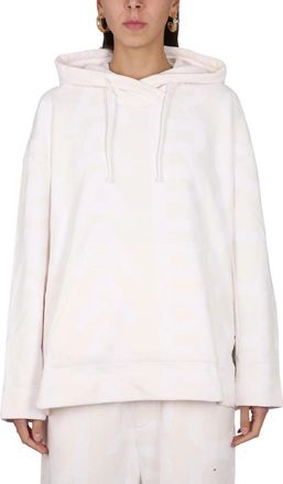 Marc Jacobs Monogram Oversized Hoodie - Dames - Hoodies - Wit - S - Katoen - Hoodies & sweatvesten