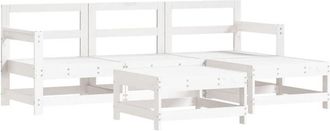 vidaXL Vidaxl - Juego De Sof&aacute;s De Jard&iacute;n 5 Piezas Madera Maciza De Pino Blanco