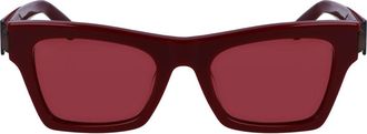Ferragamo Prisma 52mm Rectangular Sunglasses in Burgundy at Nordstrom Rack