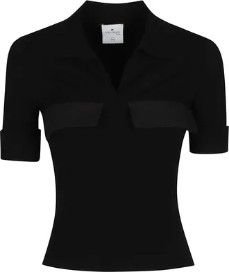 Courr&egrave;ges Short Sleeve Polo Neck Viscose-Blend Polo Shirt