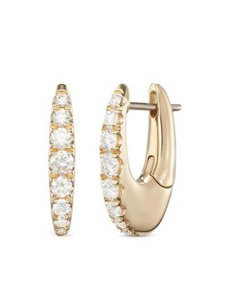 Melissa Kaye 18K yellow gold Lulu diamond hoop earrings - women - Diamond/18kt Yellow Gold - One Size