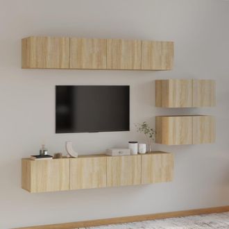 vidaXL Vidaxl - Set De Muebles Para Tv 6 Pzas Madera Contrachapada Roble Sonoma