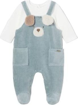 MAYORAL Corduroy Teddy Romper in Blue at Nordstrom, Size 6-9M
