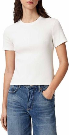 AllSaints Elena Rib Knit Tee in Chalk White at Nordstrom, Size X-Small