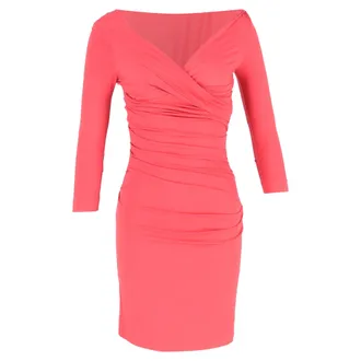 Diane Von F&uuml;rstenberg Bentley Wrap Ruche Dress in Red Viscose