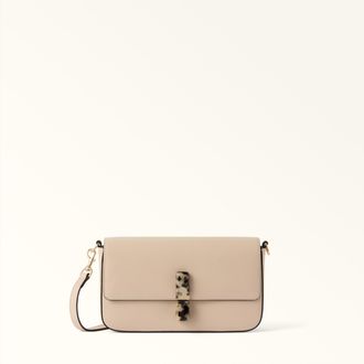Furla Iride Borsa A Tracolla S Cotone G Beige Pelle Di Vitello Sidney Donna