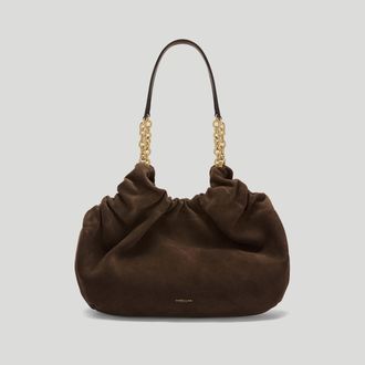 DeMellier The Midi Miami in Mocha Suede & Mocha Smooth Leather Shoulder bag