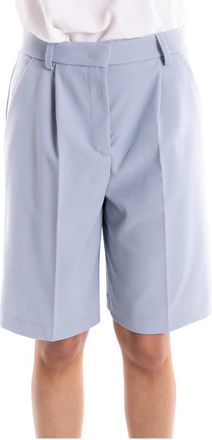 Pinko Lange Shorts - Dames - Korte Broeken - Blauw - S - Polyester - Korte Broeken