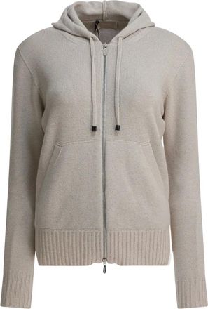 Drumohr Vest met capuchon en rits - Beige