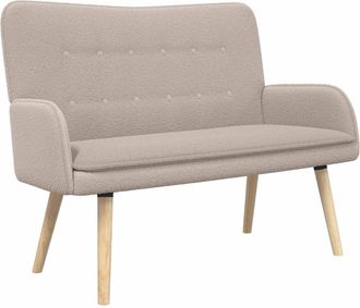 vidaXL Sof&aacute; De 2 Plazas Gris Claro 115 X 61 X 87 Cm Boucl&eacute; Vidaxl
