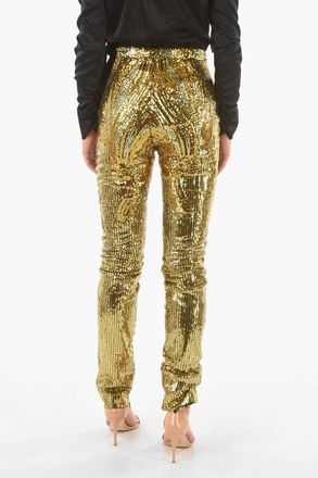 Philipp Plein COUTURE Pantaloni Paillettati ELEGANT con Zip alla Caviglia Philipp Plein